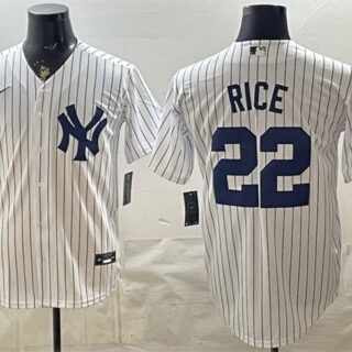 Men's New York Yankees #22 Ben Rice White Home Stitched Baseball Jersey