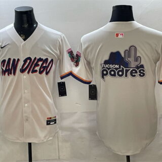 Men's San Diego Padres Team Big Logo Cream 2026 City Connect Stadium Stitched Baseball Jersey