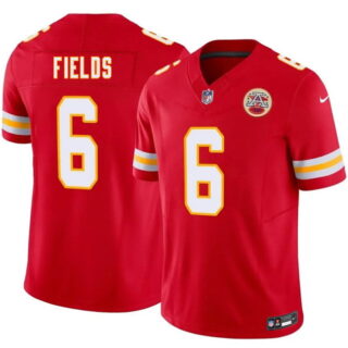 Men's Kansas City Chiefs #6 Justin Fields Red 2026 F.U.S.E. Vapor Untouchable Limited Stitched Football Jersey