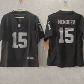 Men's Las Vegas Raiders #15 Fernando Mendoza Black 2026 Draft F.U.S.E. Vapor Stitched Jersey(Run Small)