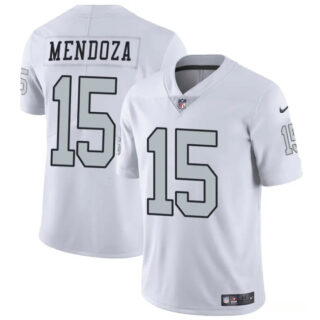 Men's Las Vegas Raiders #15 Fernando Mendoza White 2026 Draft Color Rush Vapor Untouchable Limited Stitched Football Jersey