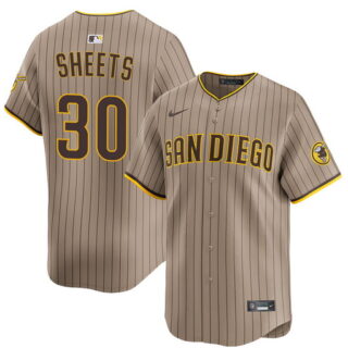 Men's San Diego Padres #30 Gavin Sheets Tan 2026 Alternate Limited Stitched Baseball Jersey