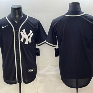 Men's New York Yankees Blank 2026 Fashion Replica Black Out Stitched Baseball Jersey