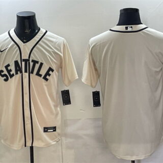 Men's Seattle Mariners Blank Cream Alternate Stitched Baseball Jersey