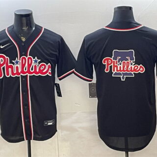 Men's Philadelphia Phillies Team Big Logo 2026 Fashion Replica Black Out Stitched Baseball Jersey