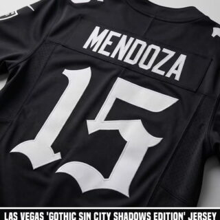 Men's Las Vegas Raiders #15 Fernando Mendoza Gothic Sin City Shadows Edition's Black Jersey