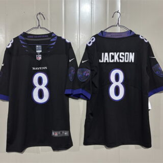 Men's Baltimore Ravens #8 Lamar Jackson Black 2026 Alternate Vapor Stitched Limited Football Jersey
