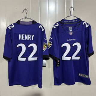 Men's Baltimore Ravens #22 Derrick Henry Purple 2026 Vapor Stitched Limited Football Jersey