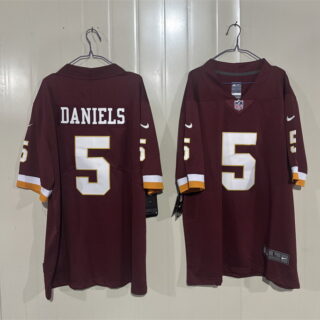 Men's Washington Commanders #5 Jayden Daniels Burgundy 2026 Vapor Limited Stitched Football Jersey