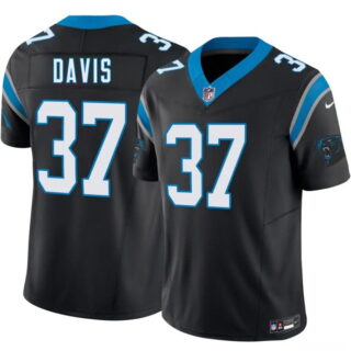 Men's Carolina Panthers #37 Miles Davis Black 2026 Draft F.U.S.E. Vapor Limited Stitched Football Jersey