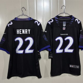 Men's Baltimore Ravens #22 Derrick Henry Black 2026 Alternate Vapor Stitched Limited Football Jersey