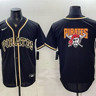 Men's Pittsburgh Pirates Team Big Logo 2026 Fashion Replica Black Out Stitched Baseball Jersey