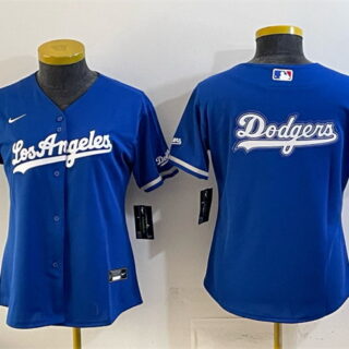 Women's Los Angeles Dodgers Team Big Logo Royal Alternate Stadium Stitched Baseball Jersey(Run Small)