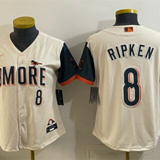 Youth Baltimore Orioles #8 Cal Ripken Jr Natural 2026 City Connect Stadium Stitched Baseball Jersey
