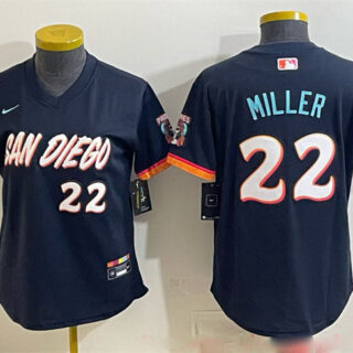 Women's San Diego Padres #22 Mason Miller Obsidian 2026 City Connect Stadium Stitched Baseball Jersey(Run Small)