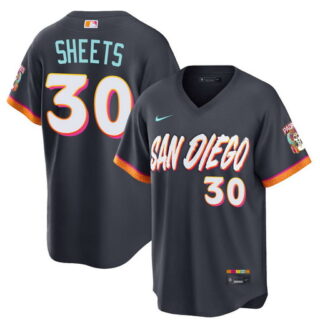 Women's San Diego Padres #30 Gavin Sheets Obsidian 2026 City Connect Stadium Stitched Baseball Jersey(Run Small)