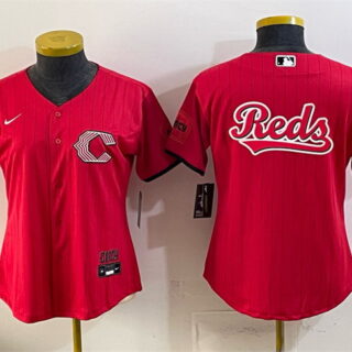 Youth Cincinnati Reds Team Big Logo Red 2026 City Connect Stadium Stitched Baseball Jersey