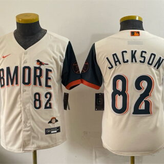 Youth Baltimore Orioles #82 Jeremiah Jackson Natural 2026 City Connect Stadium Stitched Baseball Jersey