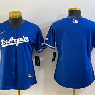 Women's Los Angeles Dodgers Blank Royal Alternate Stadium Stitched Baseball Jersey(Run Small)