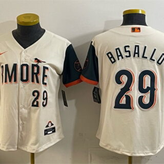 Women's Baltimore Orioles #29 Samuel Basallo Natural 2026 City Connect Stadium Stitched Baseball Jersey(Run Small)