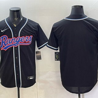 Men's Texas Rangers Blank 2026 Fashion Replica Black Out Stitched Baseball Jersey