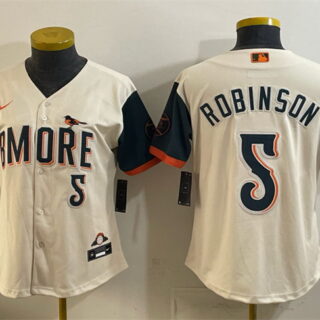 Youth Baltimore Orioles #5 Brooks Robinson Natural 2026 City Connect Stadium Stitched Baseball Jersey