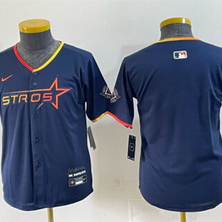 Youth Houston Astros Blank Navy 2025 City Connect Limited Stitched Baseball Jersey