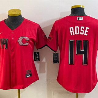 Women's Cincinnati Reds #14 Pete Rose Red 2026 City Connect Stadium Stitched Baseball Jersey(Run Small)