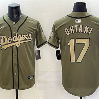 Men's Los Angeles Dodgers #17 Shohei Ohtani Olive 2026 Armed Forces Day Stitched Baseball Jersey