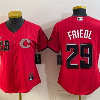 Women's Cincinnati Reds #29 TJ Friedl Red 2026 City Connect Stadium Stitched Baseball Jersey(Run Small)