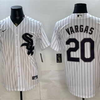 Men's Chicago White Sox #20 Miguel Vargas White Home Stitched Baseball Jersey