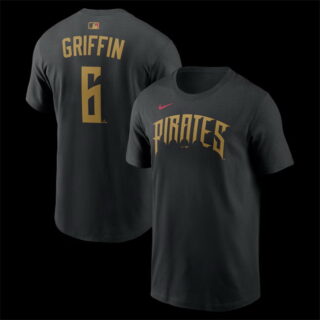 Men's Pittsburgh Pirates #6 Konnor Griffin Black 2026 City Connect T-Shirt