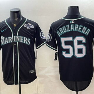Men's Seattle Mariners #56 Randy Arozarena 50th Anniversary Black Out Style Vapor Premier Limited Stitched Baseball Jersey