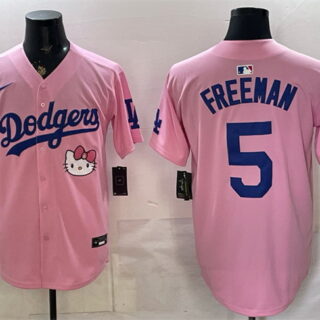 Men's Los Angeles Dodgers #5 Freddie Freeman Pink 2025 Hello Kitty Vapor Limited Stitched Baseball Jersey