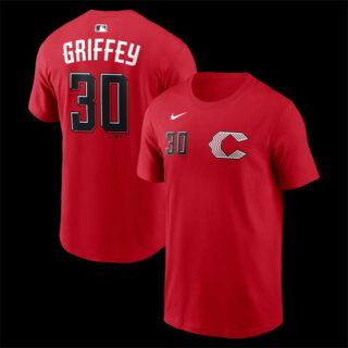 Men's Cincinnati Reds #30 Ken Griffey Jr. Red 2026 City Connect Name & Number T-Shirt