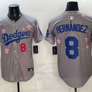 Men's Los Angeles Dodgers #8 Enrique Hernandez Grey 2025 Tokyo Series Limited Stitched