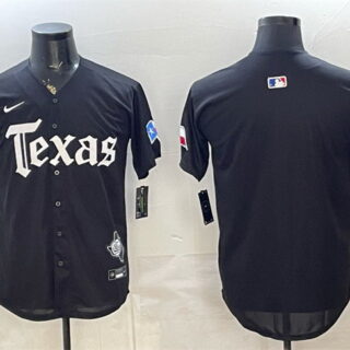 Men's Texas Rangers Blank Black Gothic Mexico 2025 Vapor Premier Limited Stitched Baseball Jersey