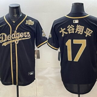 Men's Los Angeles Dodgers #17 Shohei Ohtani Black Military Appreciation Game Day Stitched Baseball Jersey