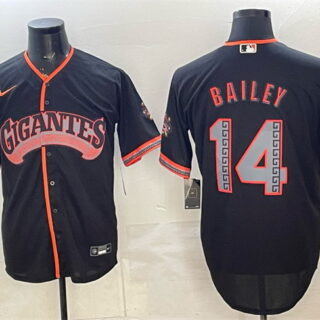 Men's San Francisco Giants #14 Patrick Bailey Black 2026 Alternate Stadium Stitched Baseball Jersey