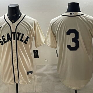 Men's Seattle Mariners #3 J.P. Crawford Cream Alternate Stitched Baseball Jersey