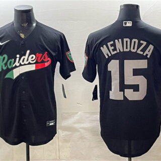 Men's Las Vegas Raiders #15 Fernando Mendoza Black Mexico Cool Base Stitched Baseball Jersey
