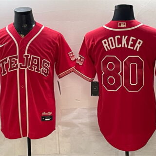 Men's Texas Rangers #80 Kumar Rocker Red 2026 City Connect Stadium Stitched Baseball Jersey