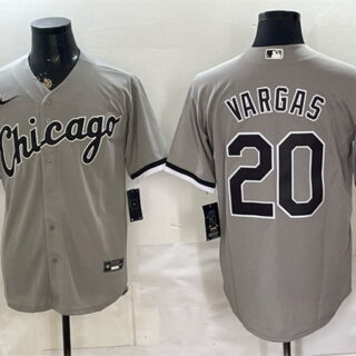Men's Chicago White Sox #20 Miguel Vargas Grey Stitched Baseball Jersey