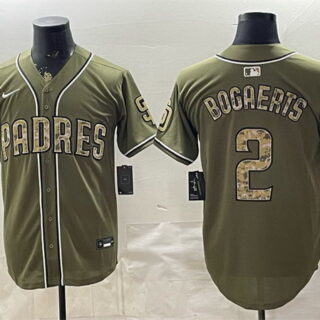 Men's San Diego Padres #2 Xander Bogaerts Olive 2026 Armed Forces Day Stitched Baseball Jersey