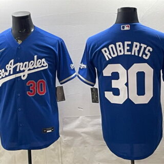 Men's Los Angeles Dodgers #30 Dave Roberts Royal Alternate Stadium Stitched Baseball Jersey