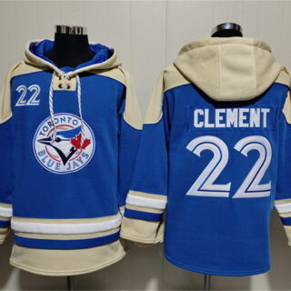 Men's Toronto Blue Jays #22 Ernie Clement Royal Ageless Must-Have Lace-Up Pullover Hoodie