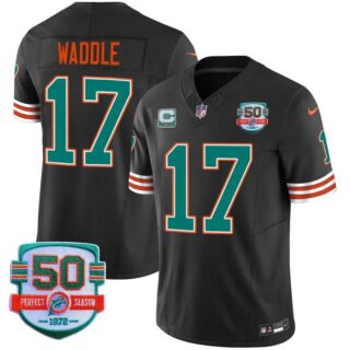Men's Jaylen Waddle #17 Miami Dolphins Miami Vice Black Vapor Limited Jersey