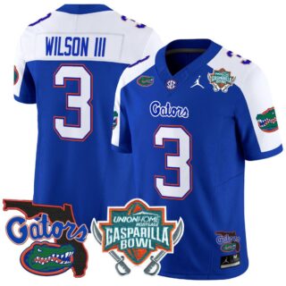 Eugene Wilson III Jersey #3 Florida Gators 2025 Gasparilla Bowl Patch Royal Alternate