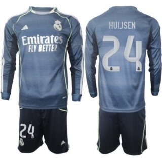 Men Real Madrid 2026 Soccer Jerseys Dark Blue Long #24 HUIJSEN