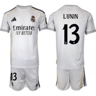 Men Real Madrid 2026 Soccer Jerseys White #13 LUNIN
